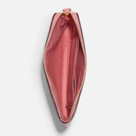 Coach Corner Zip Wristlet Gold / Taffy Leather - Picture 2 of 8